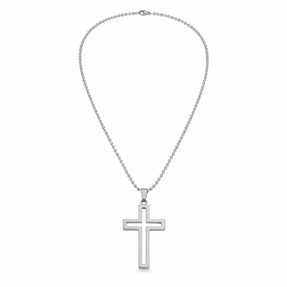 Hollow cross pendant necklace