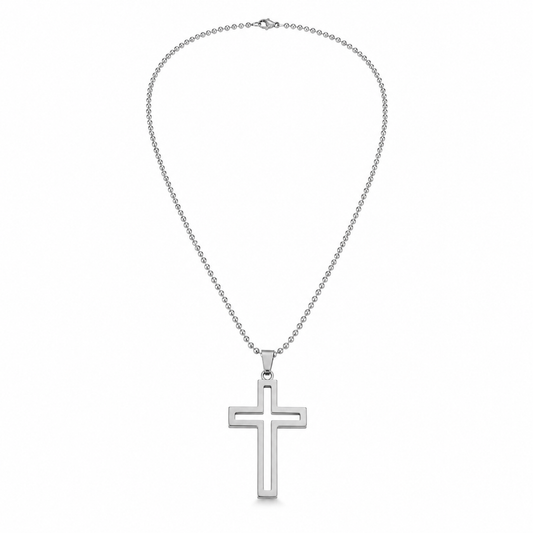 Hollow cross pendant necklace
