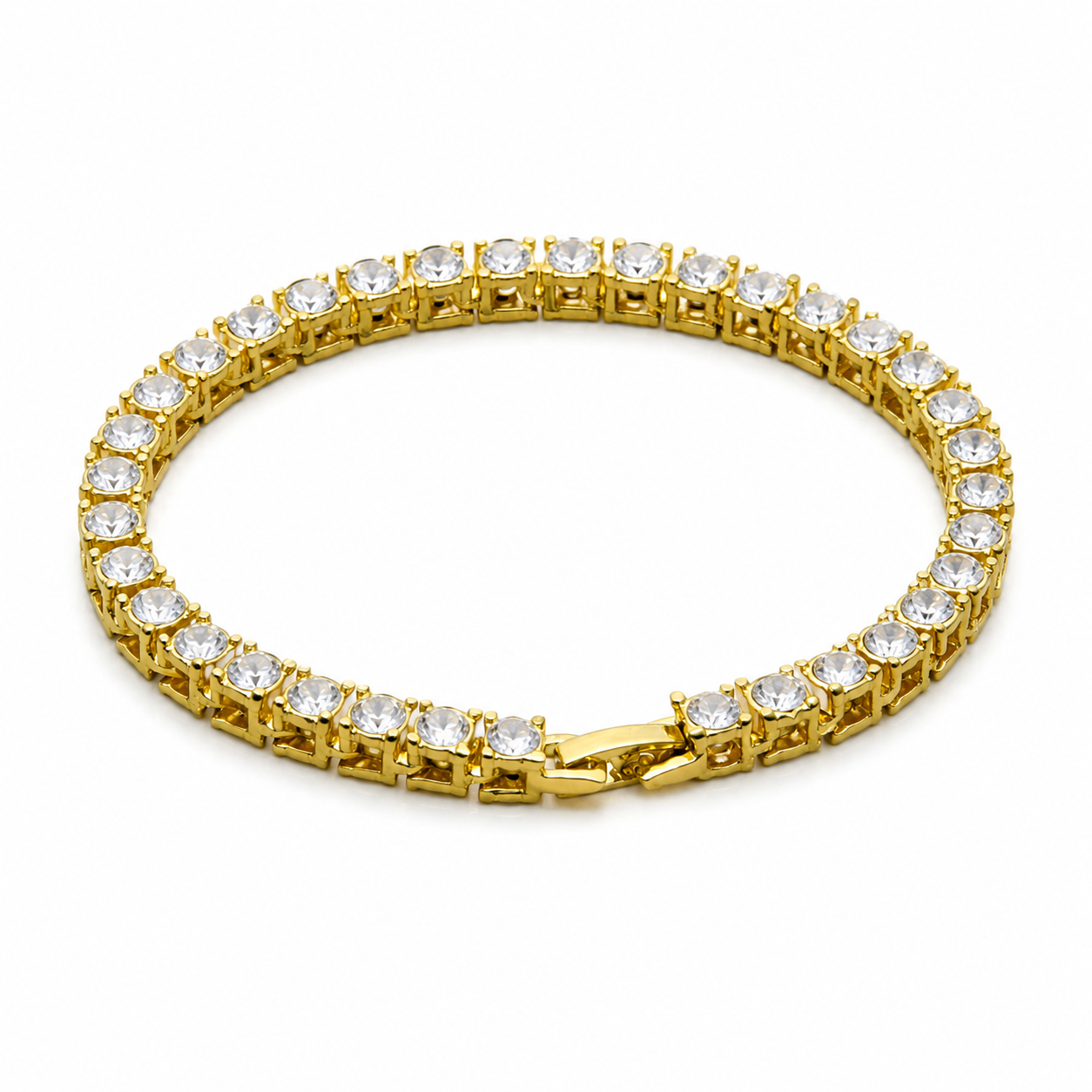 5mm Iced Cuban Bracelet on white background 