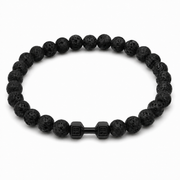 Lava stone dumbbell bracelet in black