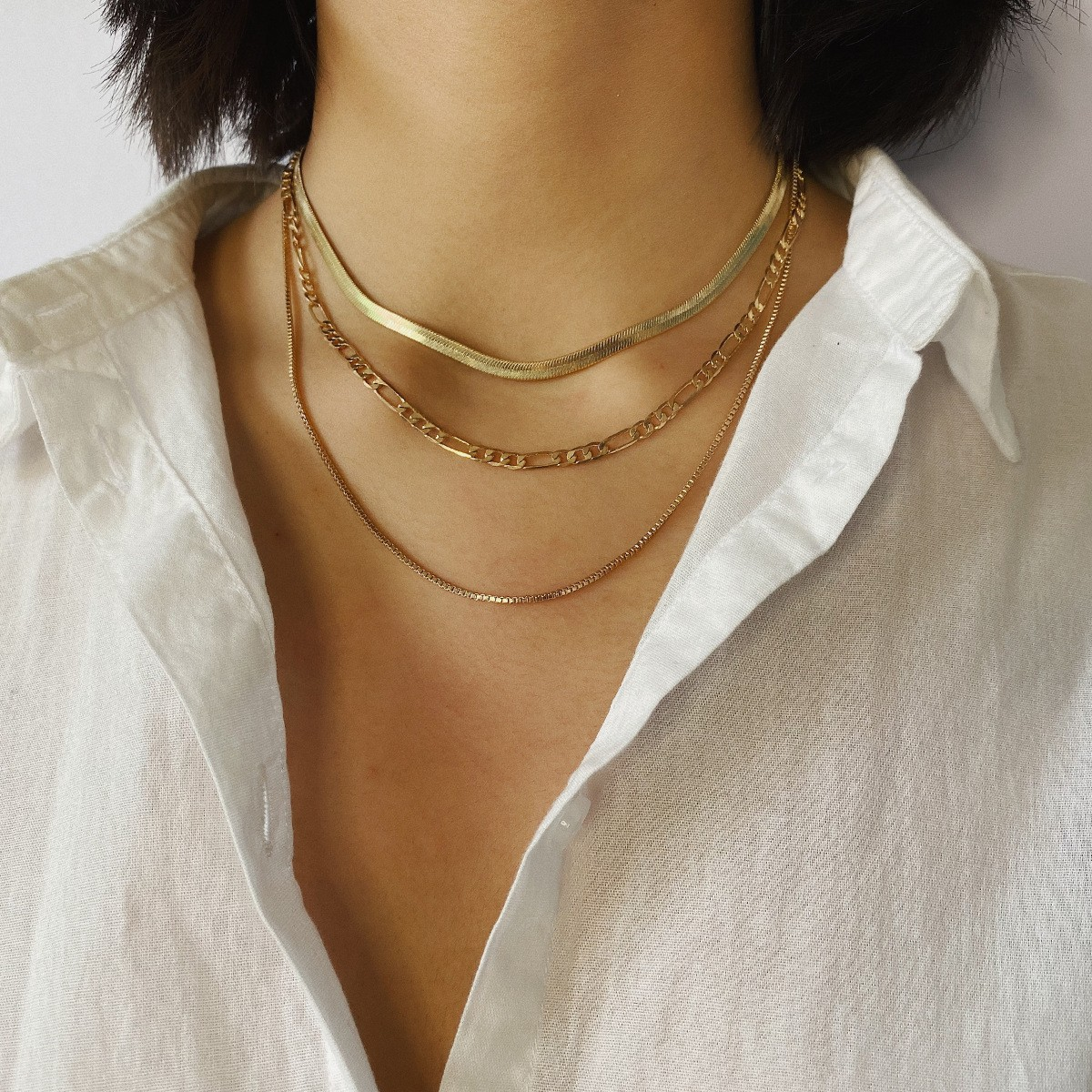 Layered Snake Chain Necklace – image 3