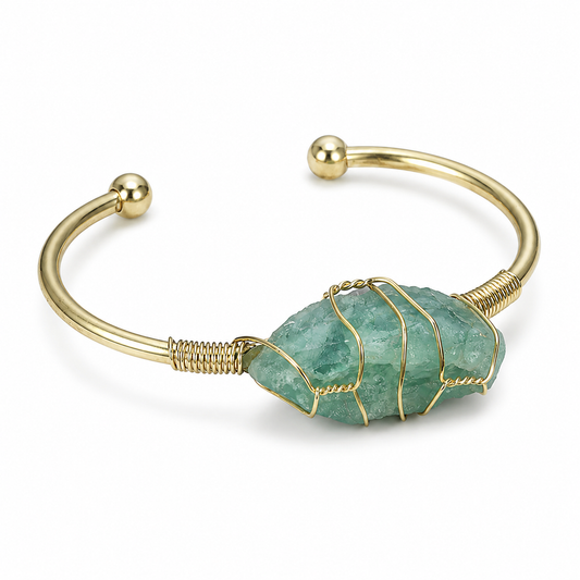 Natural Gemstone Bangle on white background