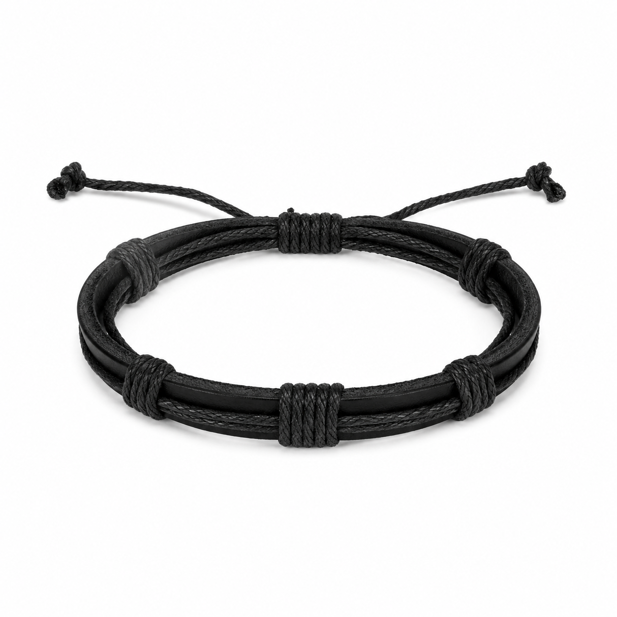 Nordic Leather Arm Bracelet on white background 