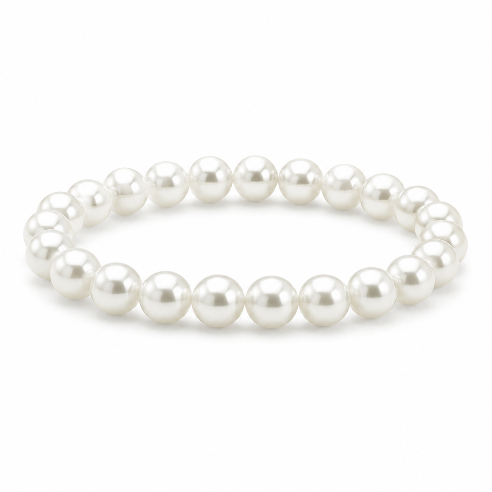 Pearl-Effect Bead Bracelet on white background