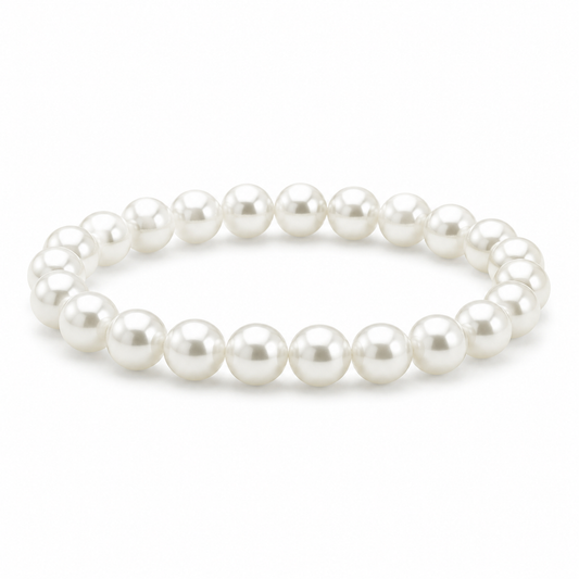 Pearl-Effect Bead Bracelet on white background
