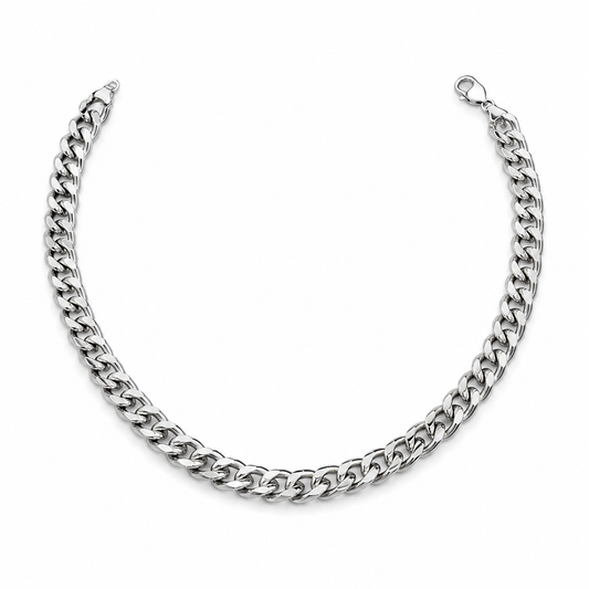 Polished Cuban Link Chain on a pure white background