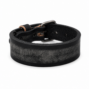 Punk wide leather bracelet on pure white