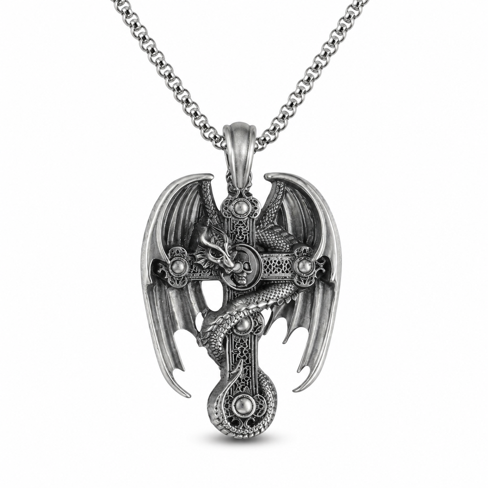 Retro medallion necklace with box chain