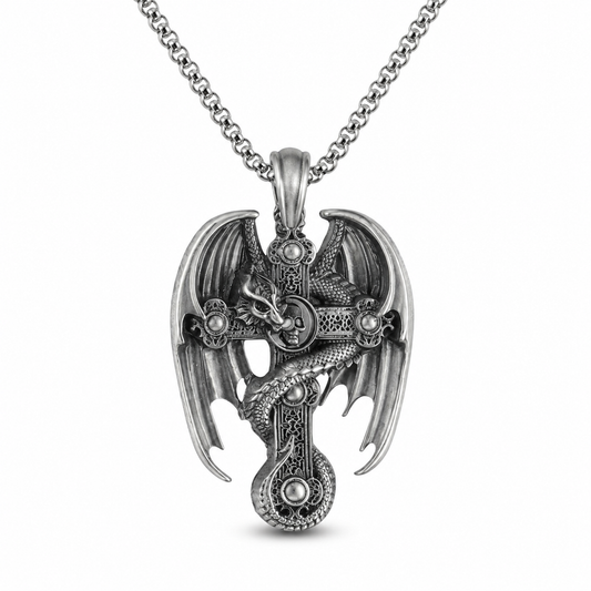 Retro medallion necklace with box chain