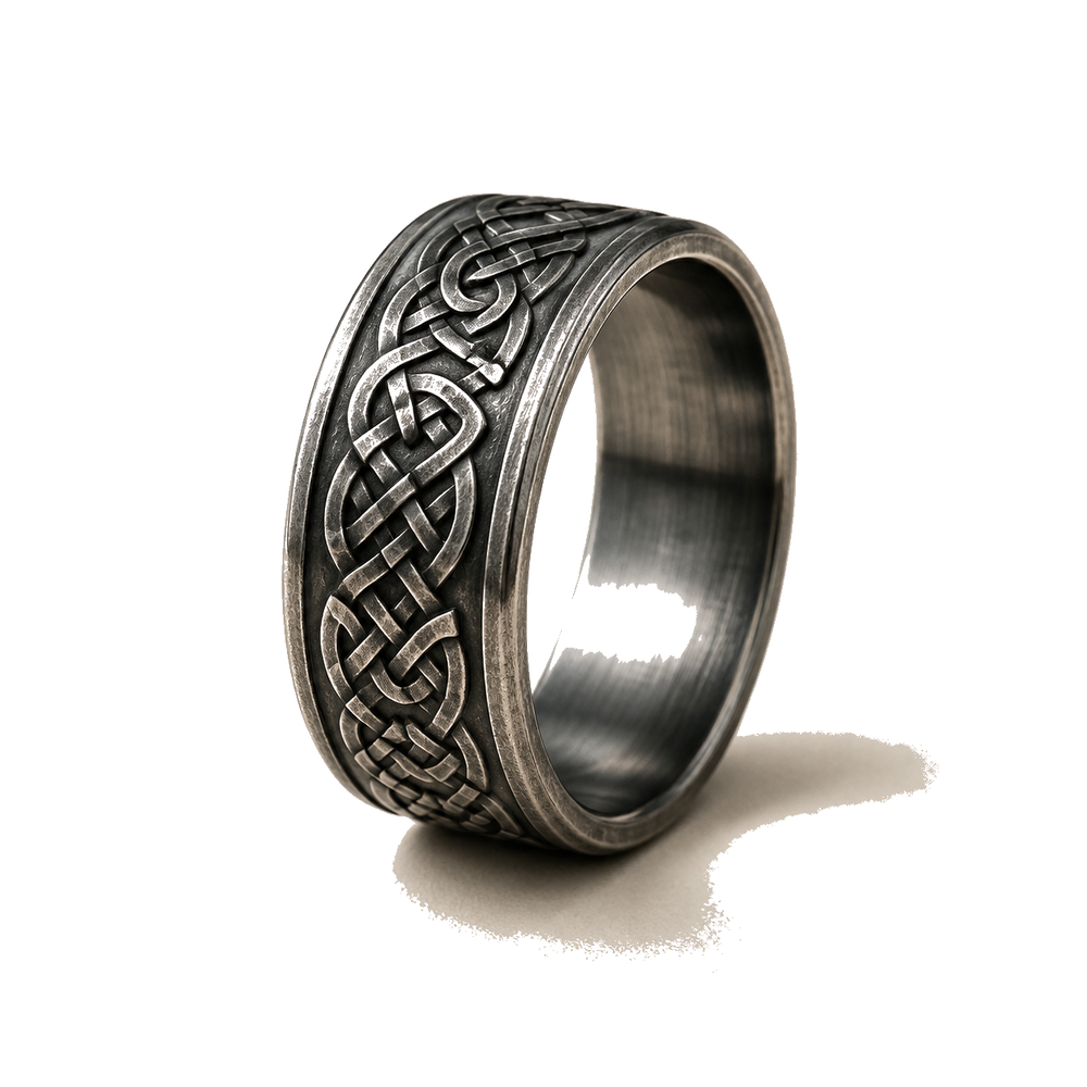 Retro Viking Ring on a pure white background