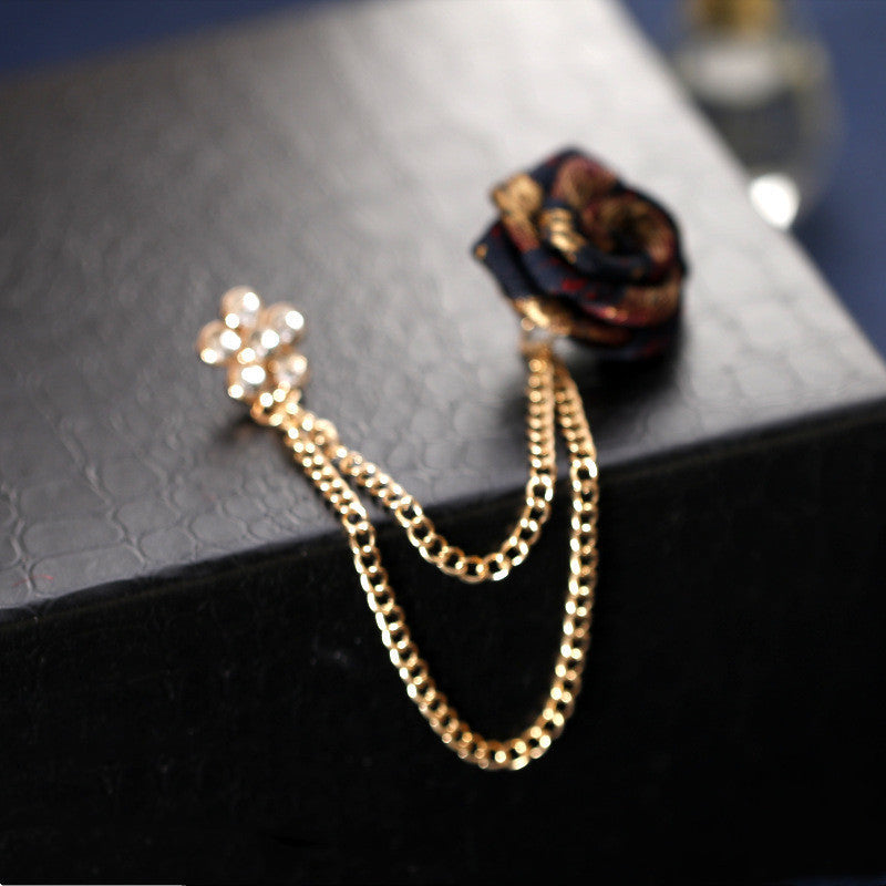 VALT men's rose collar pin chain