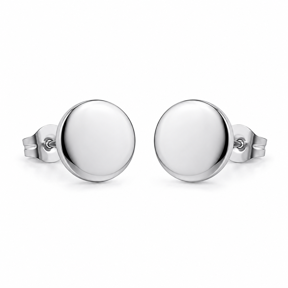 Polished round stud earrings
