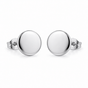 Polished round stud earrings