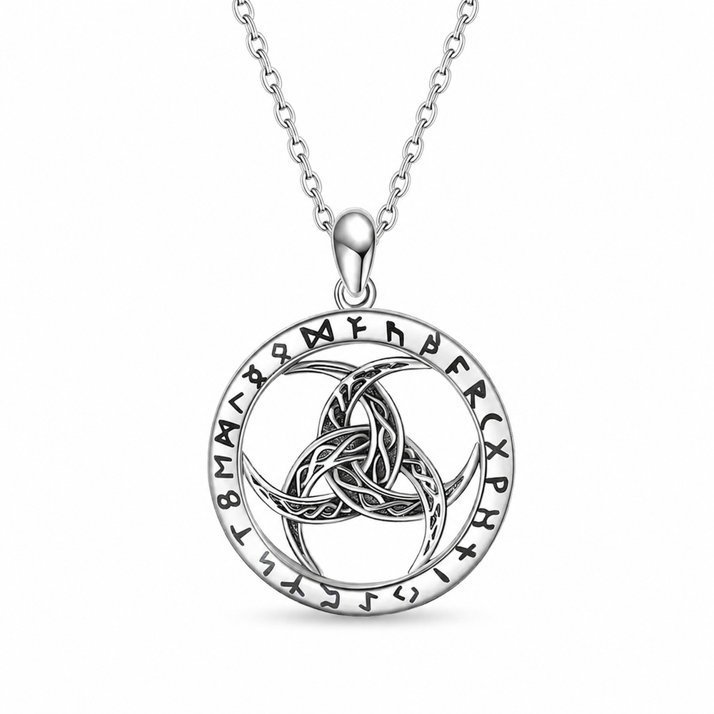 Sterling silver triquetra rune necklace
