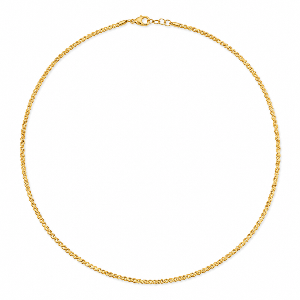 S Chain Necklace on white background 