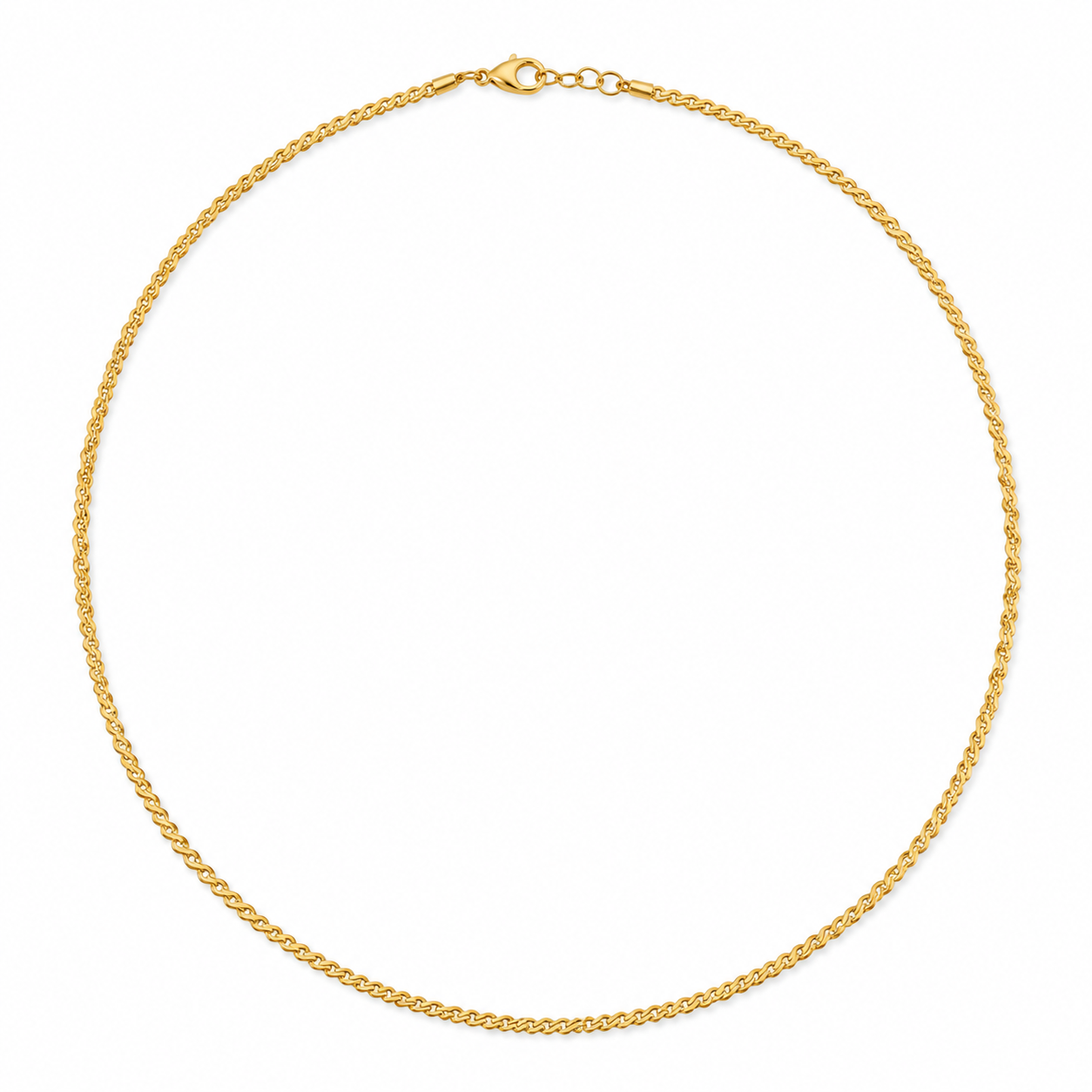 S Chain Necklace on white background 