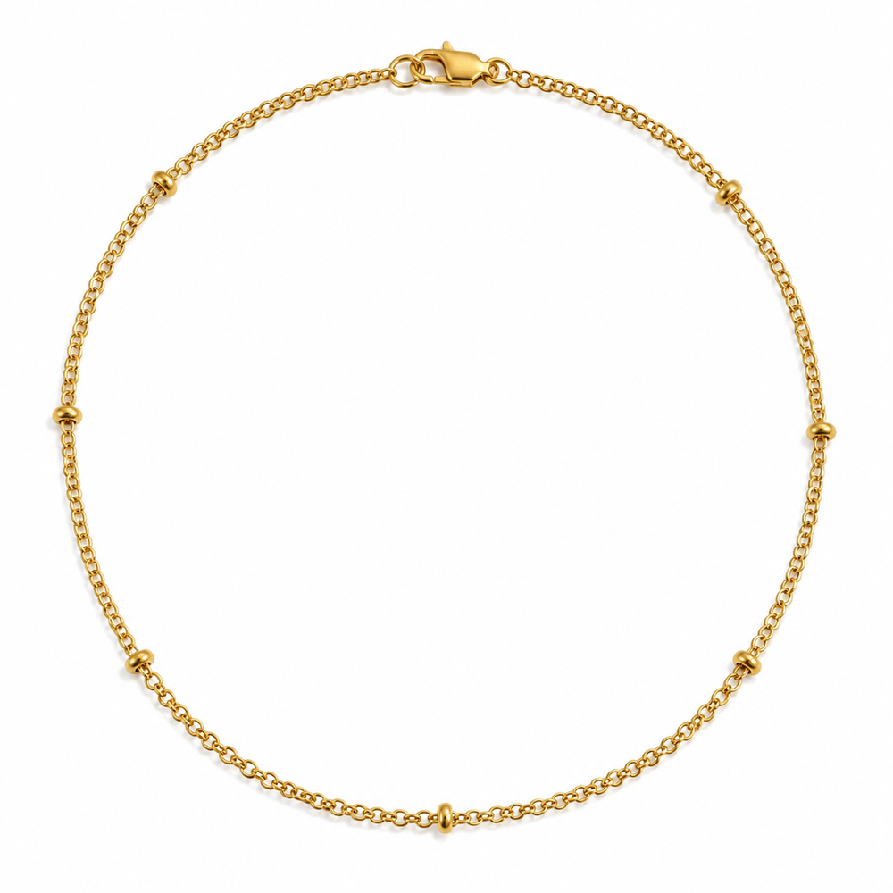 Side-Clip Bead Chain Necklace on white background