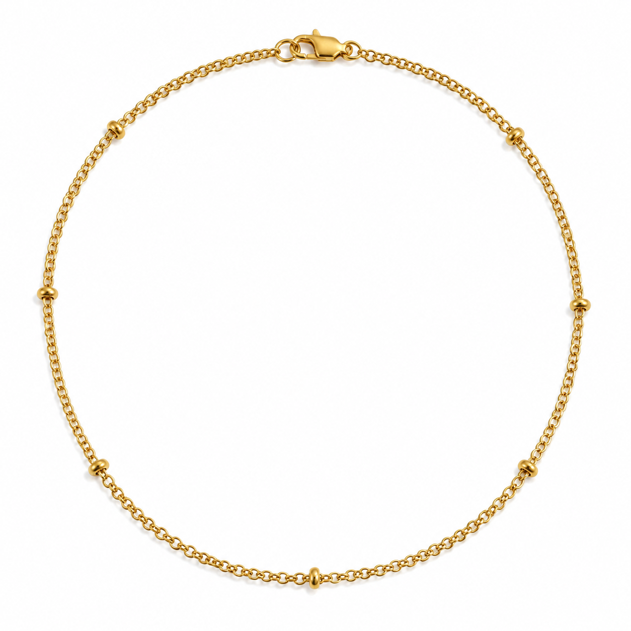 Side-Clip Bead Chain Necklace on white background