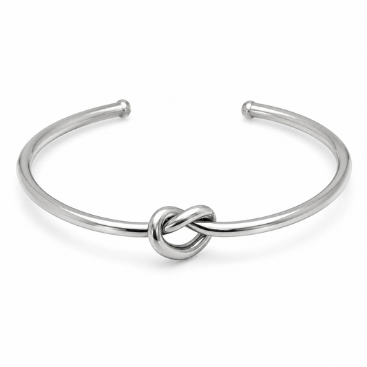 Knotted Stainless Steel Cuff Bracelet
