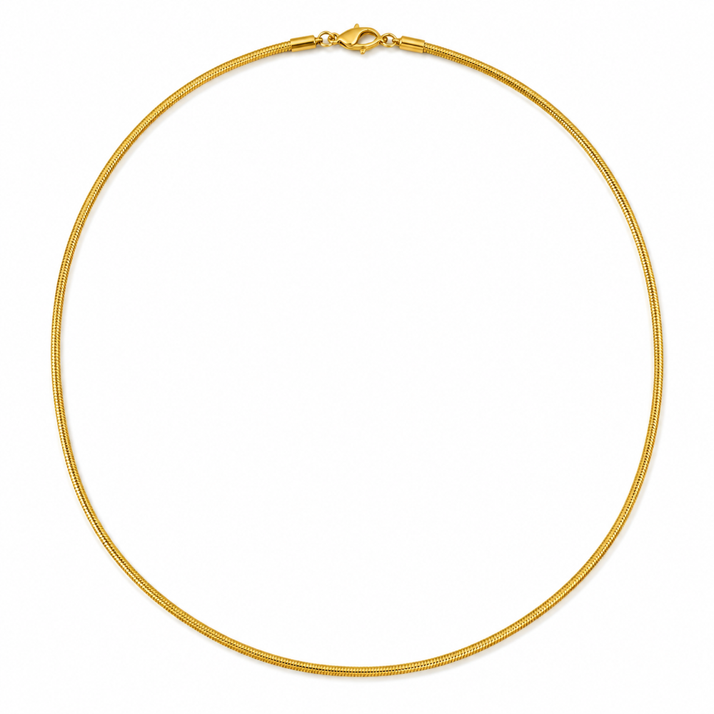 Slim Push Chain Necklace on white background 
