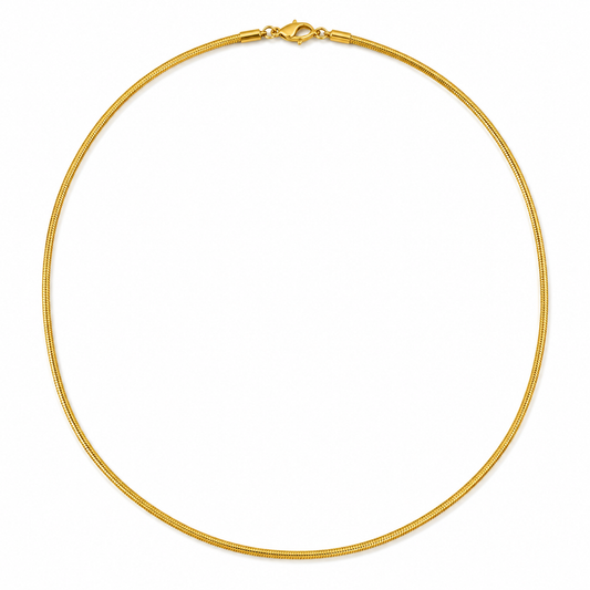 Slim Push Chain Necklace on white background 