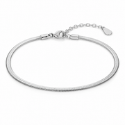 Men's silver-tone snake chain bracelet on white