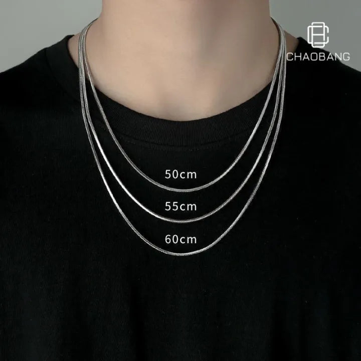 Silver Flat Snake Chain – view 3