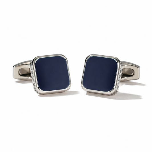 Square Enamel Cufflinks on white background