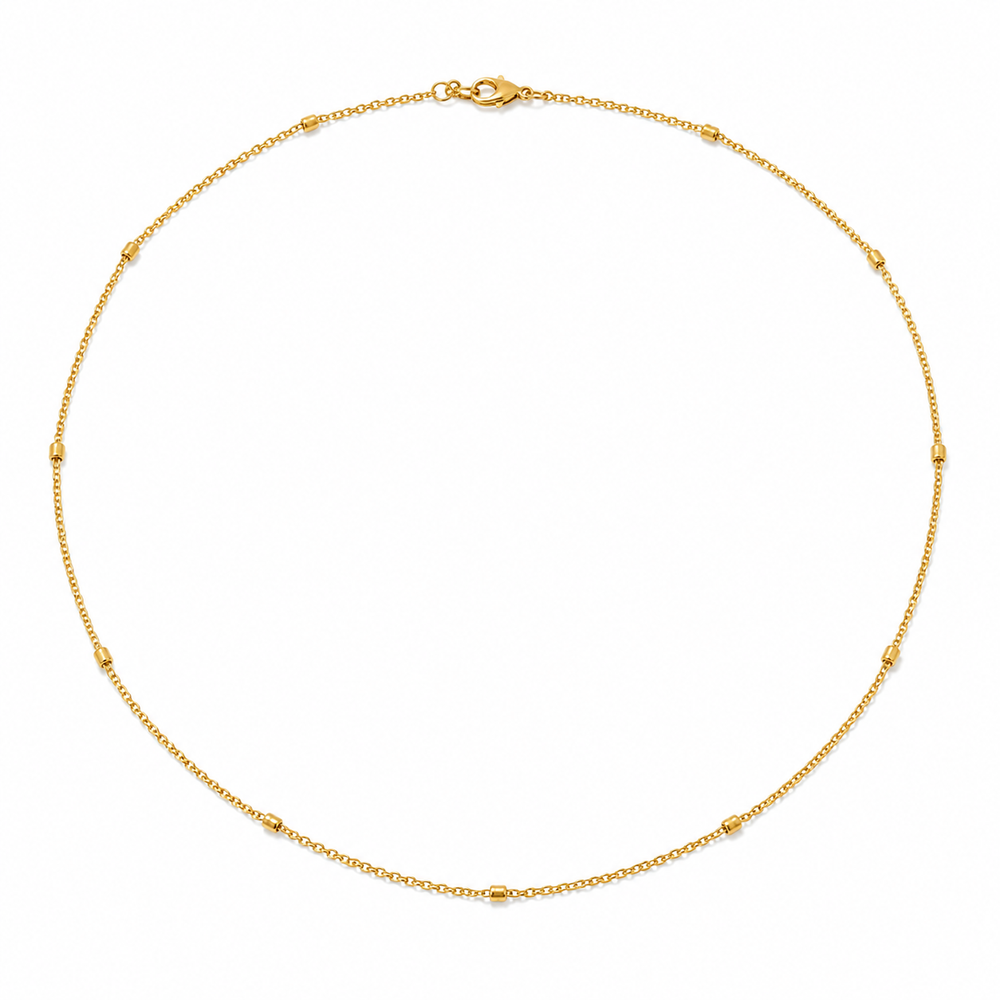 Square Pearl Chain Necklace on white background