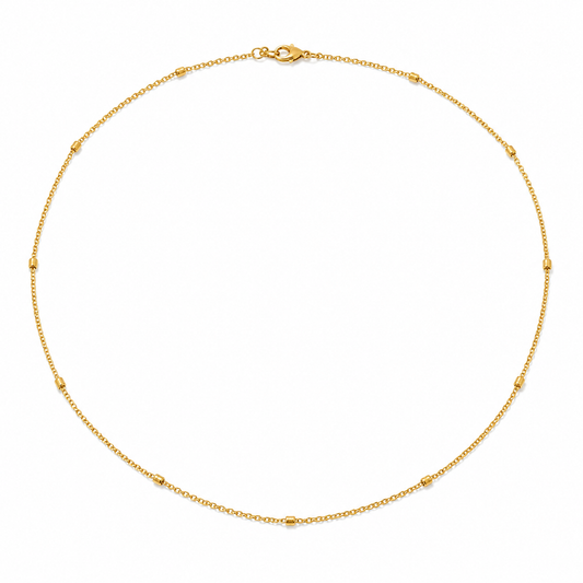 Square Pearl Chain Necklace on white background