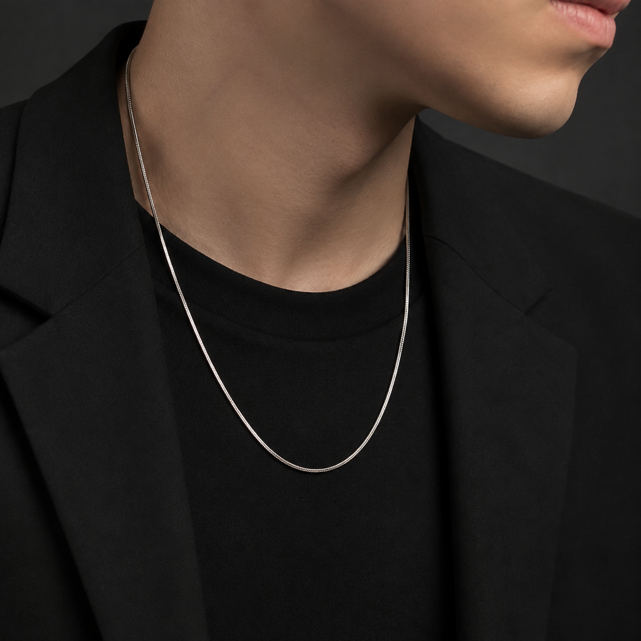 Silver Square Snake Chain – view 2