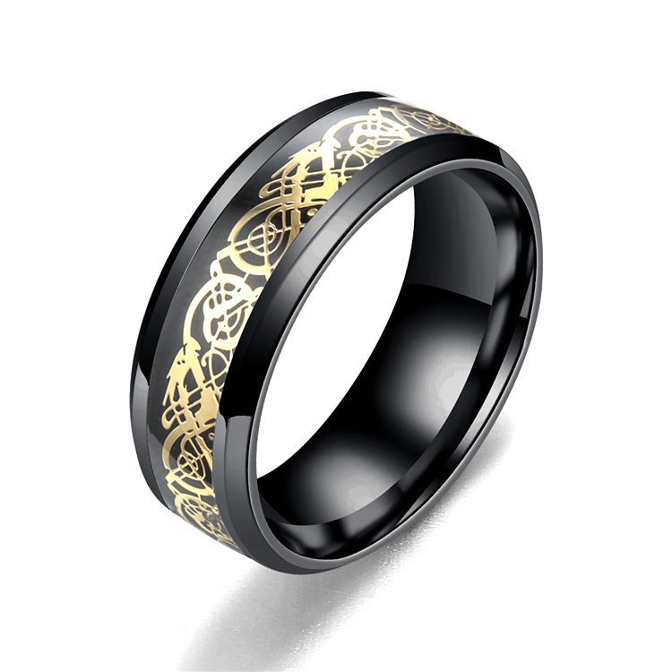 VALT men's stainless steel dragon pattern ring