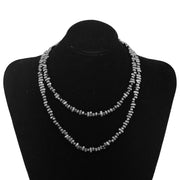 Black twisted bead chain necklace