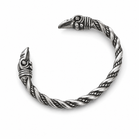 Viking twist cuff bracelet in vintage silver