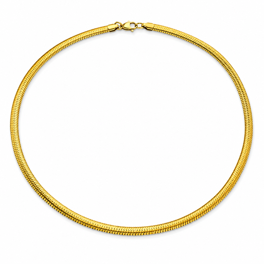Wide Push Chain Necklace on white background