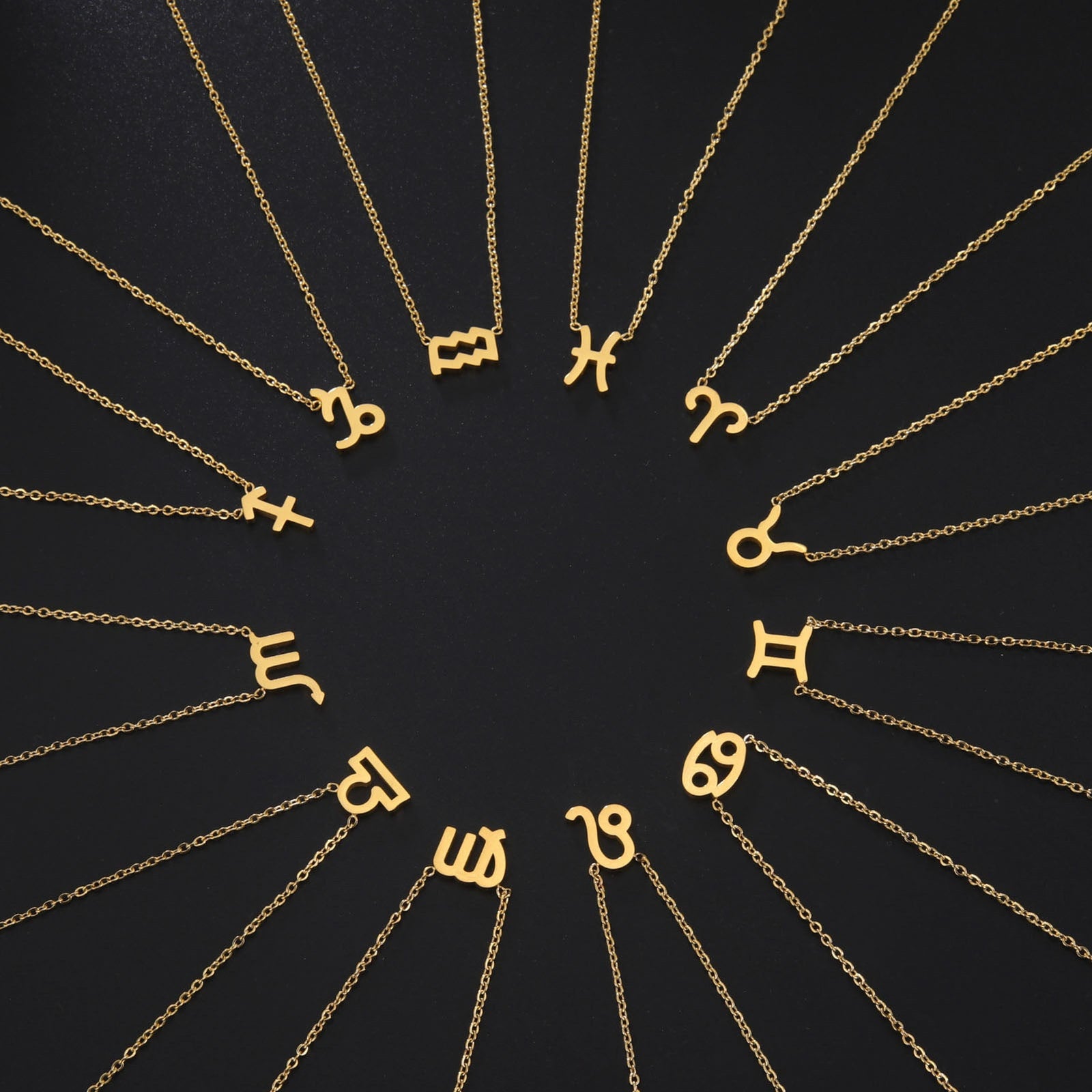 VALT men's stainless steel zodiac pendant necklace