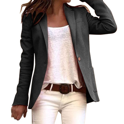 Women’s Tailored Blazer – Notch Lapel with Single-Button Fastening