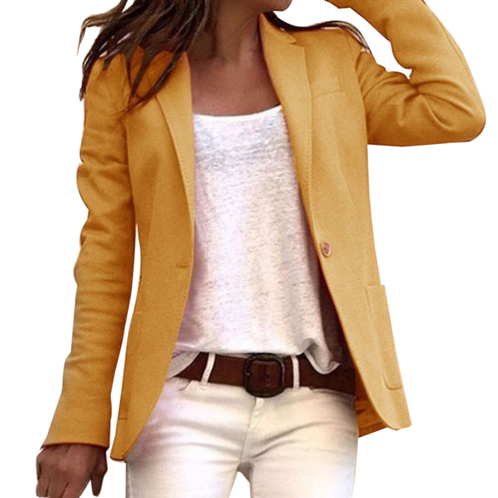 Women’s Tailored Blazer – Notch Lapel with Single-Button Fastening