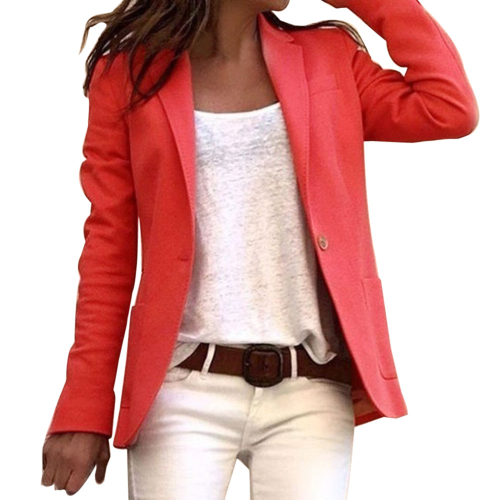 Women’s Tailored Blazer – Notch Lapel with Single-Button Fastening