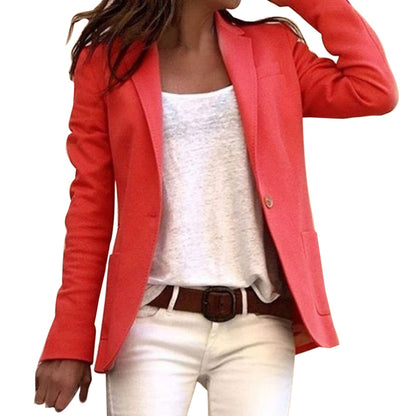 Women’s Tailored Blazer – Notch Lapel with Single-Button Fastening
