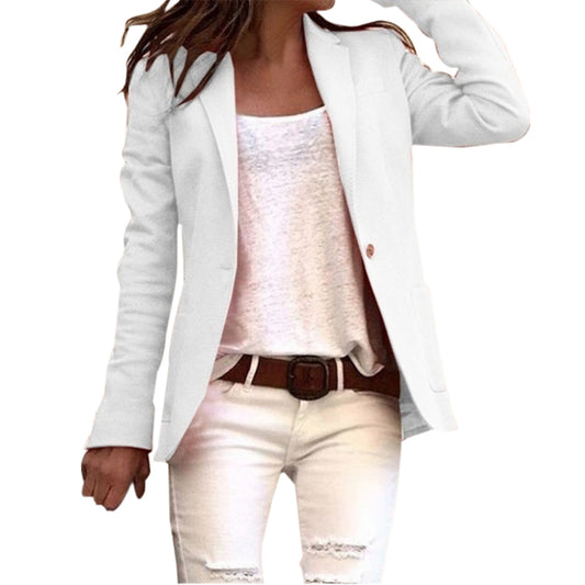 Women’s Tailored Blazer – Notch Lapel with Single-Button Fastening