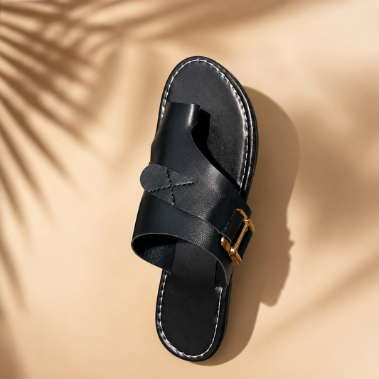 Women’s Buckle Toe-Loop Sandals – Flat Summer Slides for Everyday Wear