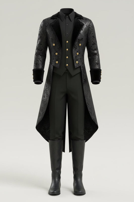 Men's Victorian Black Costume Coat Halloween Costume Accessory
