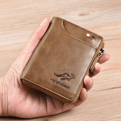 Men’s Leather Zip-Around Wallet – Secure Compact Storage for Everyday Carry