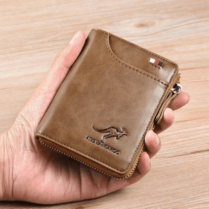 Men’s Leather Zip-Around Wallet – Secure Compact Storage for Everyday Carry