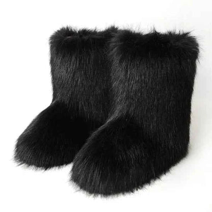 Women’s Plush Winter Boots – Cosy Slip-On Cold Weather Footwear for Everyday Warmth