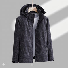 Women’s Waterproof Hooded Rain Jacket – Zip-Up Outdoor Coat with Detachable Hood and Secure Pockets