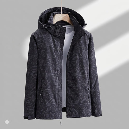 Women’s Waterproof Hooded Rain Jacket – Zip-Up Outdoor Coat with Detachable Hood and Secure Pockets
