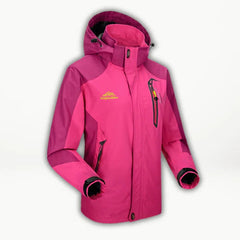 Women’s Waterproof Hiking Jacket – Hooded Outdoor Rain Jacket with Zip Pockets for Transitional Weather