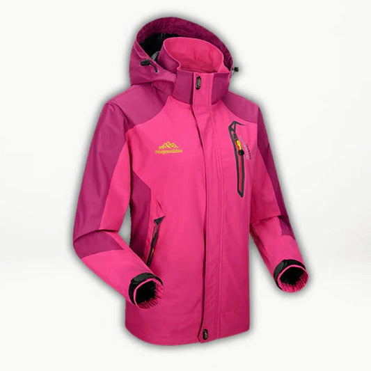 Women’s Waterproof Hiking Jacket – Hooded Outdoor Rain Jacket with Zip Pockets for Transitional Weather